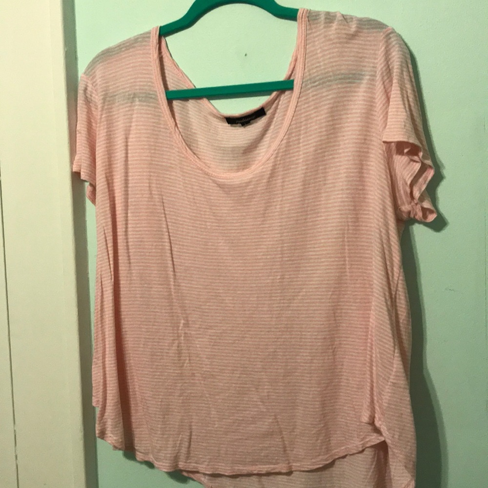 Pink and White striped tee
